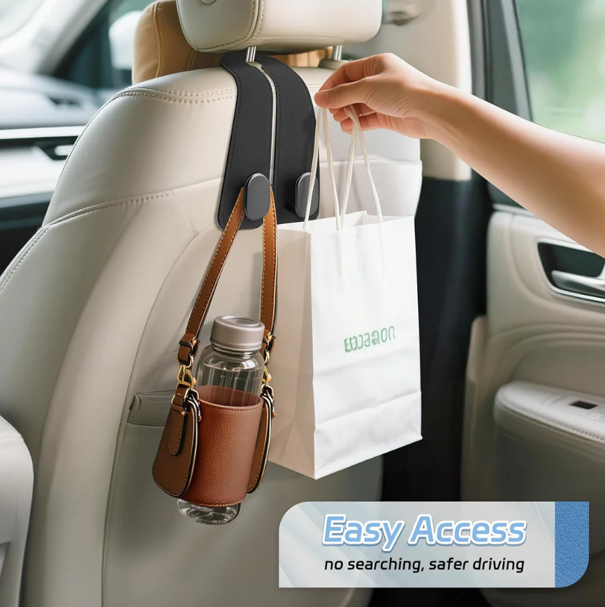 Car Seat Headrest Hook | Vegan Leather Hooks