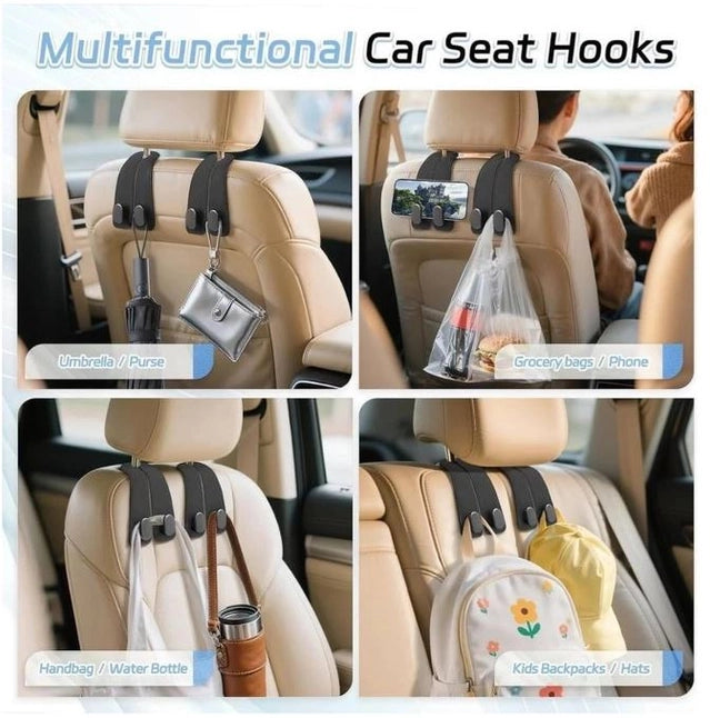 Car Seat Headrest Hook | Vegan Leather Hooks